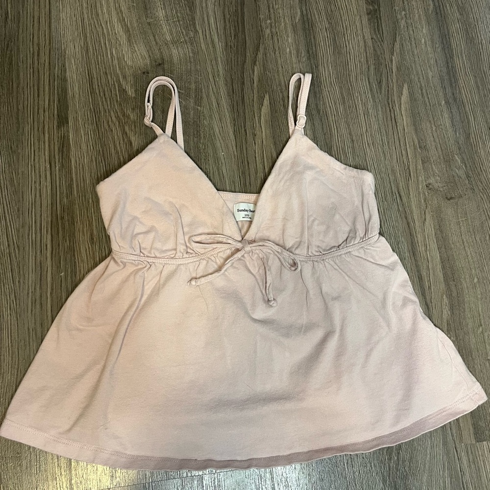 Sunday Best Aritzia Blush Cropped Babydoll Top